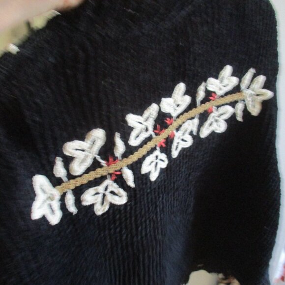 Sandy Starkman mixed artsy Knit Cardigan Sweater black - Picture 5 of 5
